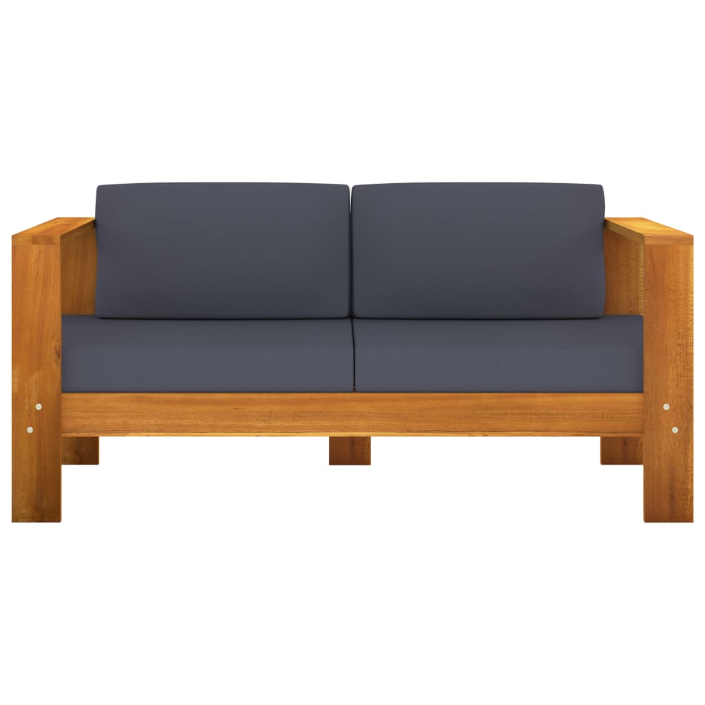 10-tlg. Garten-Lounge-Set mit Dunkelgrauen Auflagen Akazienholz - kalb-Living.de