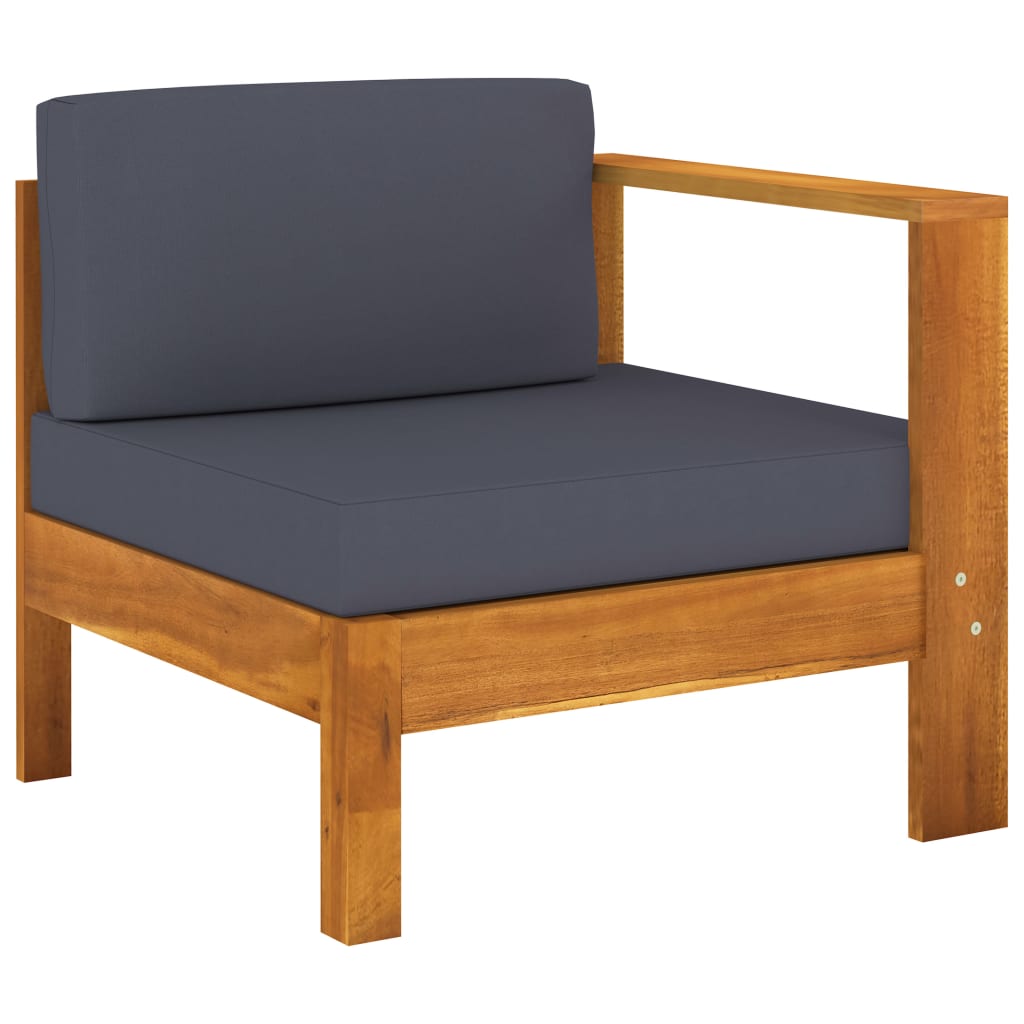 10-tlg. Garten-Lounge-Set mit Dunkelgrauen Auflagen Akazienholz - kalb-Living.de