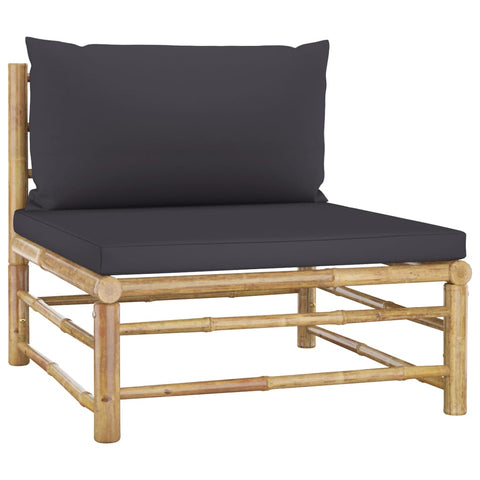 10-tlg. Garten-Lounge-Set mit Dunkelgrauen Kissen Bambus - kalb-Living.de