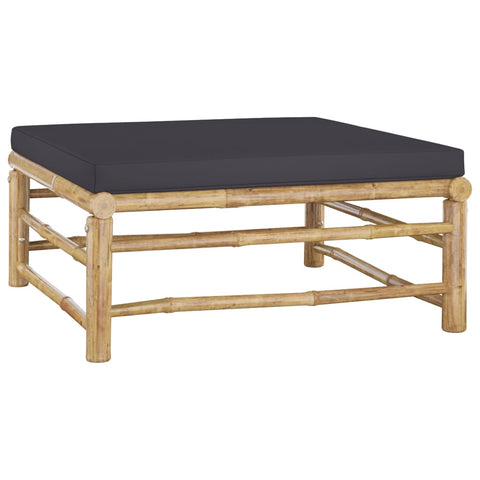 10-tlg. Garten-Lounge-Set mit Dunkelgrauen Kissen Bambus - kalb-Living.de