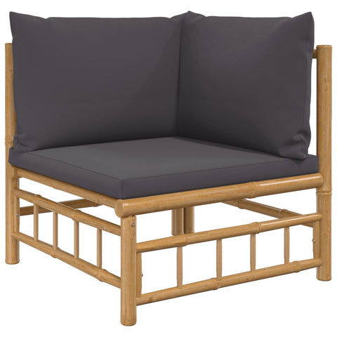 10-tlg. Garten-Lounge-Set mit Dunkelgrauen Kissen Bambus - kalb-Living.de