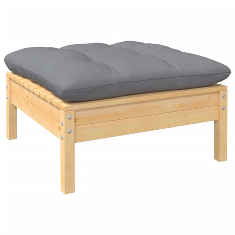 10-tlg. Garten-Lounge-Set mit Grauen Kissen Kiefer Massivholz - kalb-Living.de