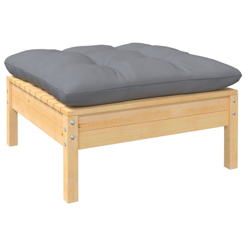 10-tlg. Garten-Lounge-Set mit Grauen Kissen Kiefer Massivholz - kalb-Living.de