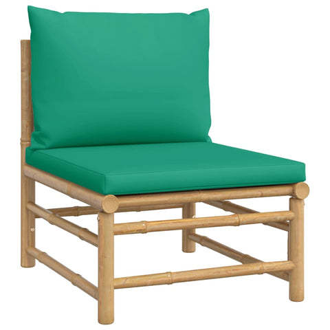 10-tlg. Garten-Lounge-Set mit Grünen Kissen Bambus - kalb-Living.de