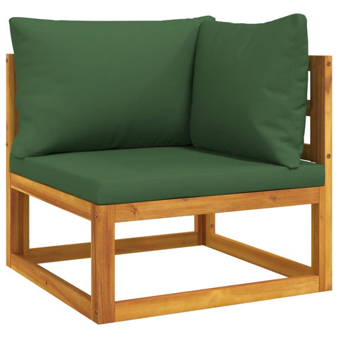 10-tlg. Garten-Lounge-Set mit Grünen Kissen Massivholz - kalb-Living.de