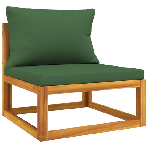 10-tlg. Garten-Lounge-Set mit Grünen Kissen Massivholz - kalb-Living.de