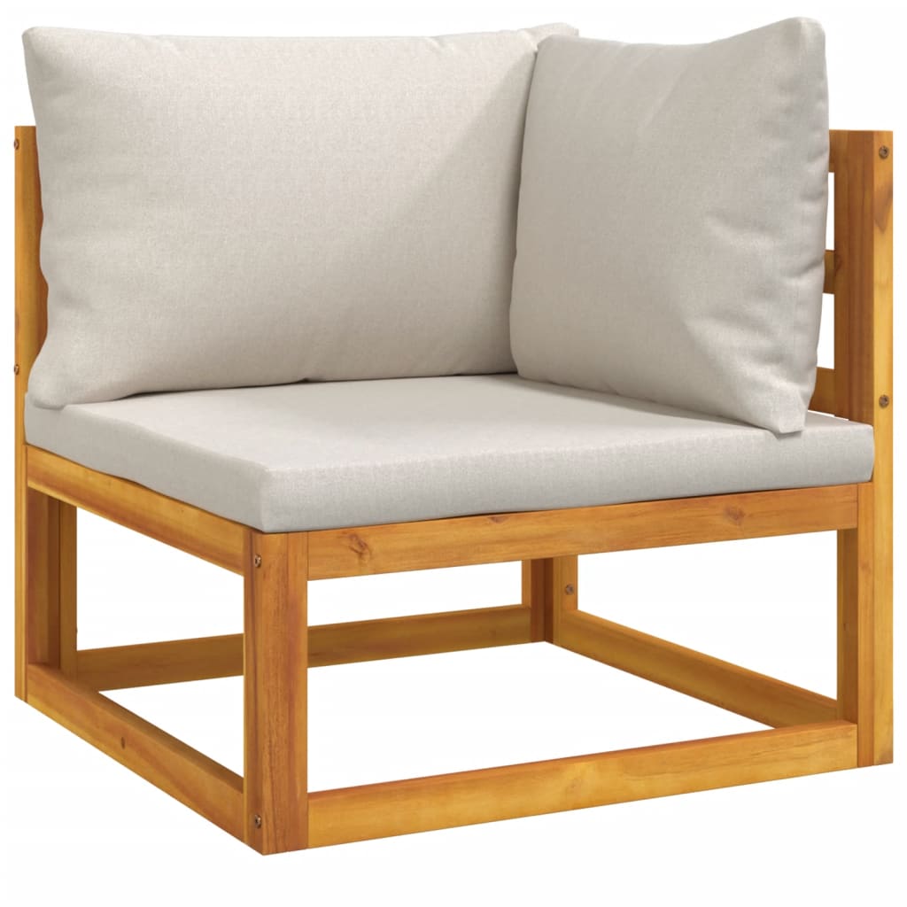 10-tlg. Garten-Lounge-Set mit Hellgrauen Kissen Massivholz - kalb-Living.de
