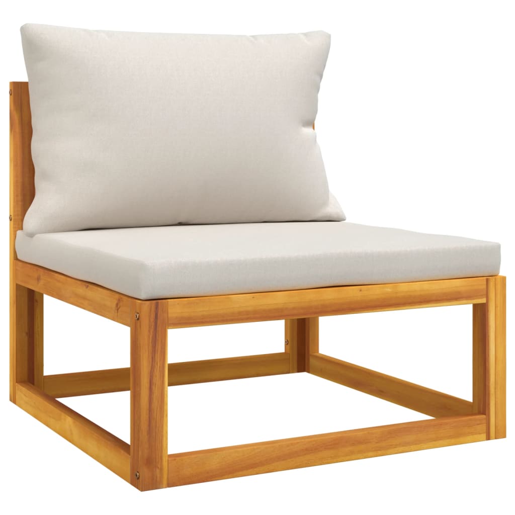 10-tlg. Garten-Lounge-Set mit Hellgrauen Kissen Massivholz - kalb-Living.de