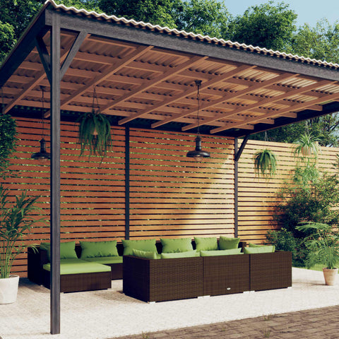 10-tlg. Garten-Lounge-Set mit Kissen Braun Poly Rattan - kalb-Living.de