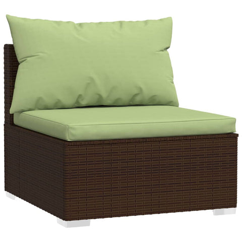 10-tlg. Garten-Lounge-Set mit Kissen Braun Poly Rattan - kalb-Living.de