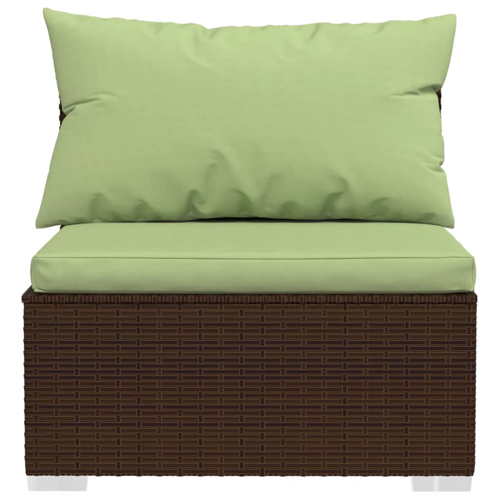 10-tlg. Garten-Lounge-Set mit Kissen Braun Poly Rattan - kalb-Living.de