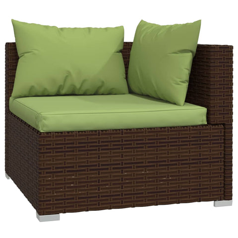 10-tlg. Garten-Lounge-Set mit Kissen Braun Poly Rattan - kalb-Living.de