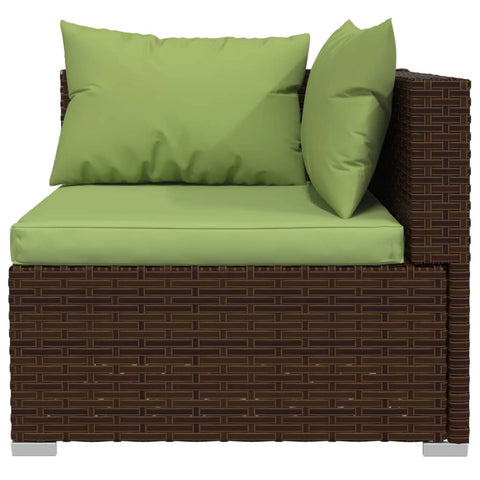 10-tlg. Garten-Lounge-Set mit Kissen Braun Poly Rattan - kalb-Living.de