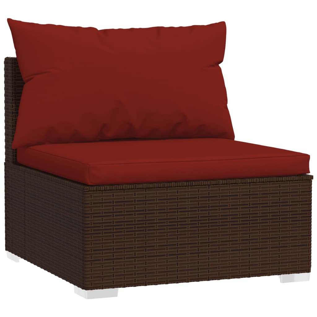 10-tlg. Garten-Lounge-Set mit Kissen Braun Poly Rattan - kalb-Living.de