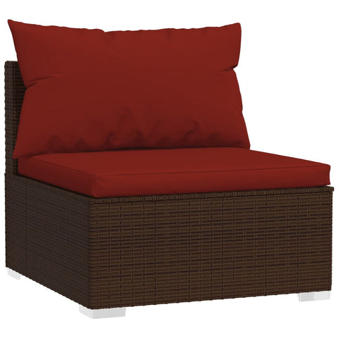 10-tlg. Garten-Lounge-Set mit Kissen Braun Poly Rattan - kalb-Living.de