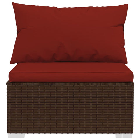 10-tlg. Garten-Lounge-Set mit Kissen Braun Poly Rattan - kalb-Living.de