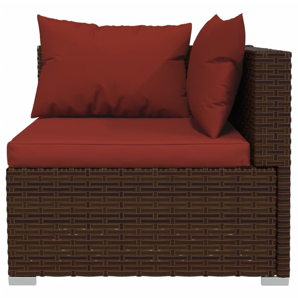 10-tlg. Garten-Lounge-Set mit Kissen Braun Poly Rattan - kalb-Living.de