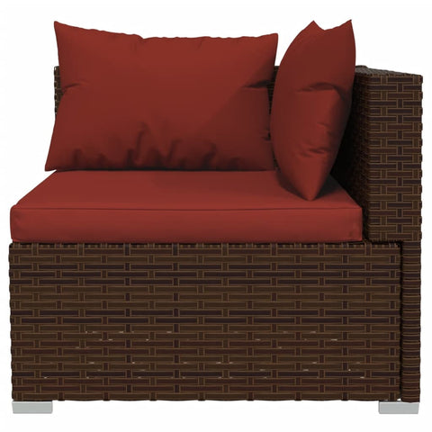 10-tlg. Garten-Lounge-Set mit Kissen Braun Poly Rattan - kalb-Living.de