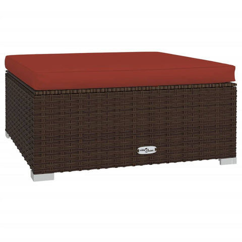 10-tlg. Garten-Lounge-Set mit Kissen Braun Poly Rattan - kalb-Living.de