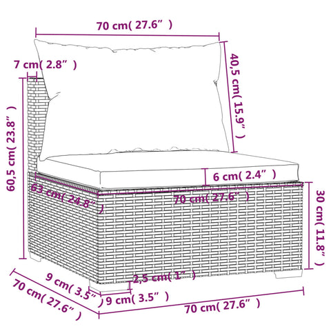 10-tlg. Garten-Lounge-Set mit Kissen Braun Poly Rattan - kalb-Living.de