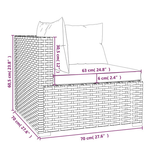 10-tlg. Garten-Lounge-Set mit Kissen Braun Poly Rattan - kalb-Living.de