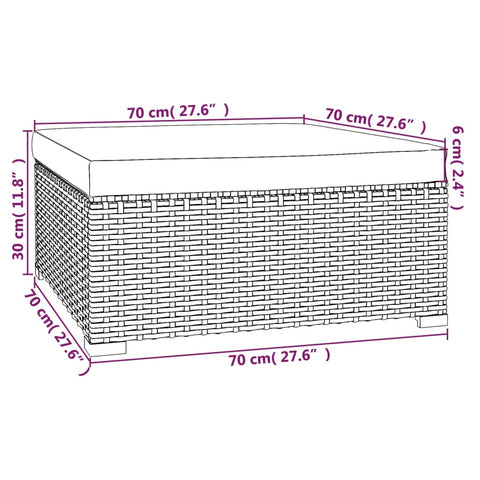 10-tlg. Garten-Lounge-Set mit Kissen Braun Poly Rattan - kalb-Living.de