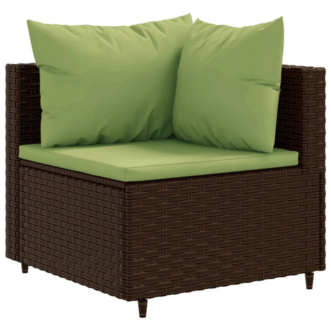 10-tlg. Garten-Lounge-Set mit Kissen Braun Poly Rattan - kalb-Living.de