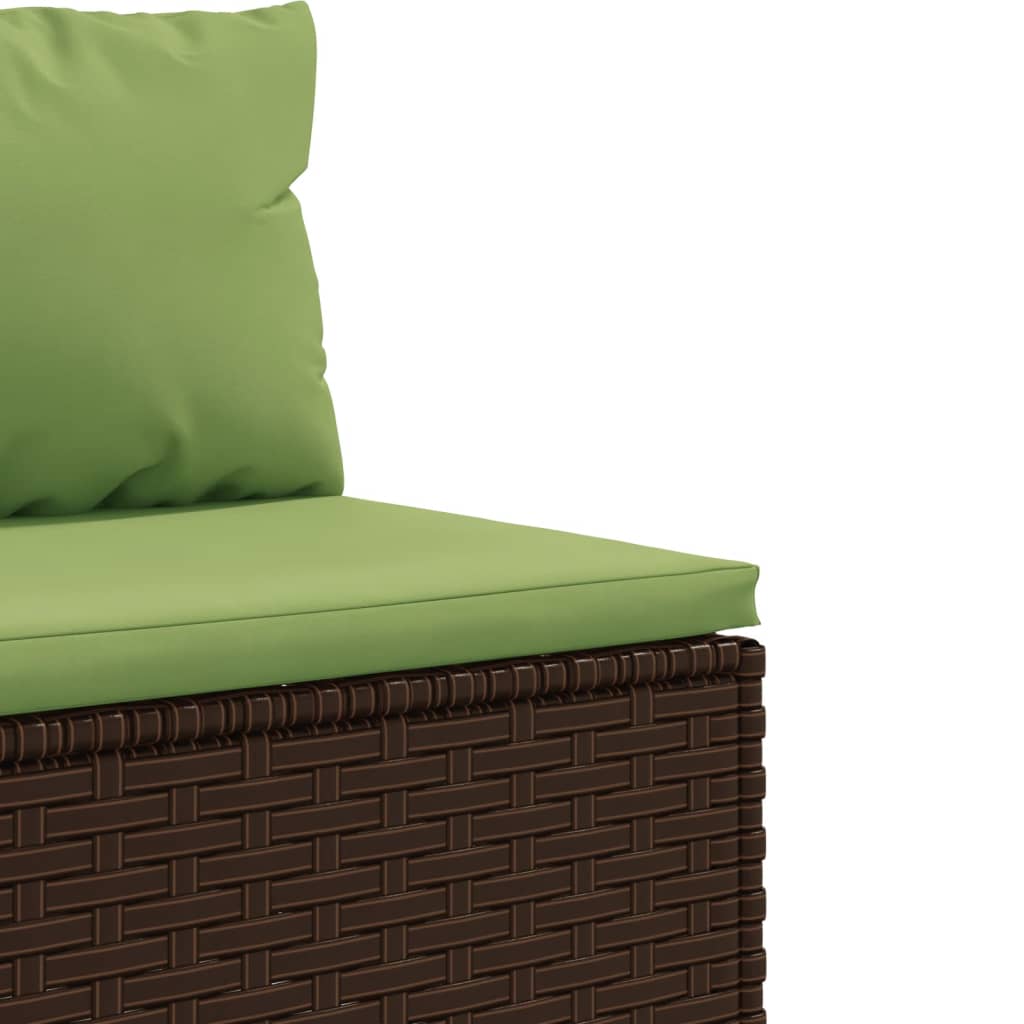 10-tlg. Garten-Lounge-Set mit Kissen Braun Poly Rattan - kalb-Living.de