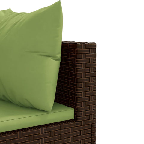 10-tlg. Garten-Lounge-Set mit Kissen Braun Poly Rattan - kalb-Living.de