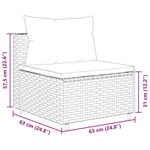 10-tlg. Garten-Lounge-Set mit Kissen Braun Poly Rattan - kalb-Living.de