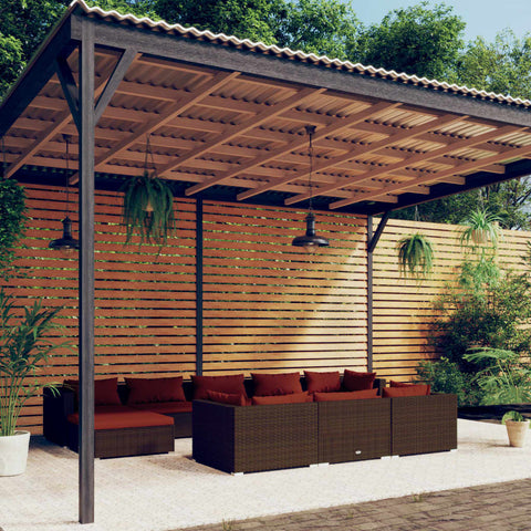 10-tlg. Garten-Lounge-Set mit Kissen Braun Poly Rattan - kalb-Living.de