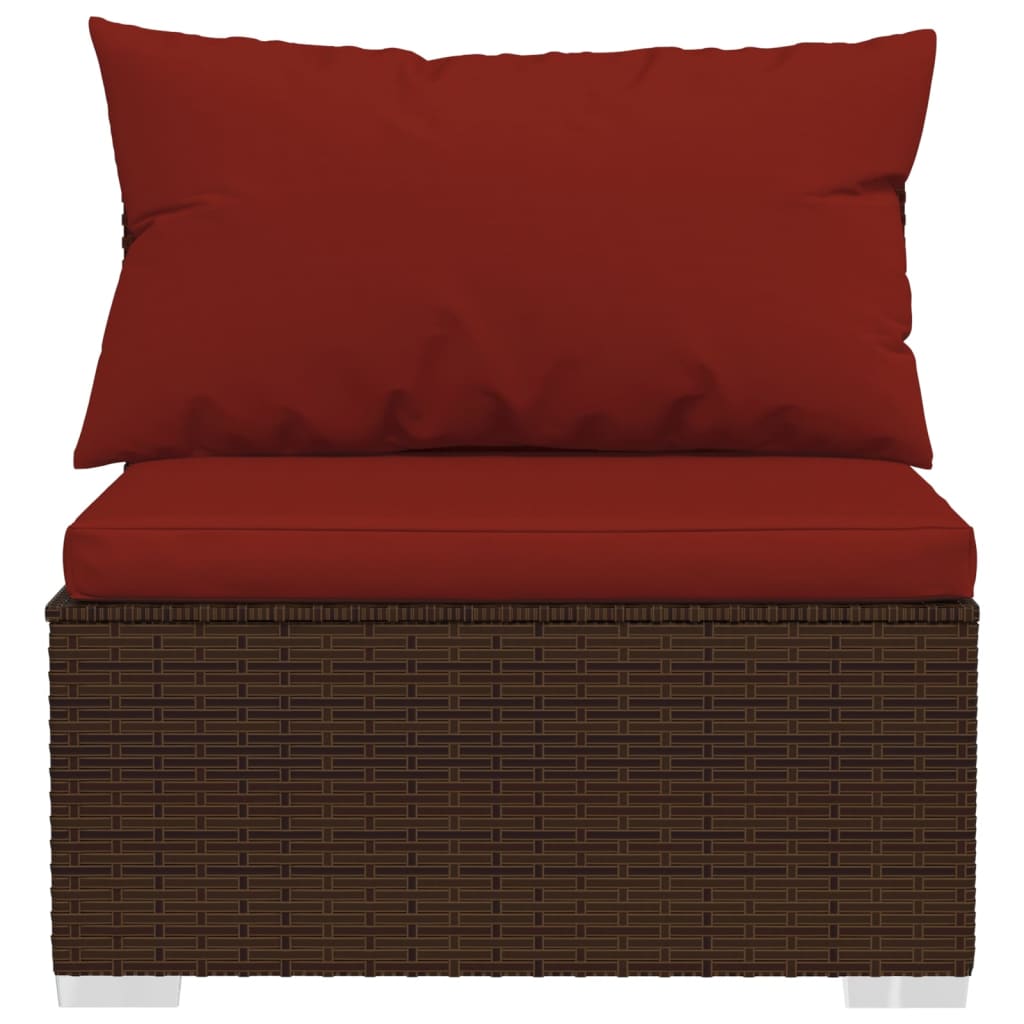 10-tlg. Garten-Lounge-Set mit Kissen Braun Poly Rattan - kalb-Living.de