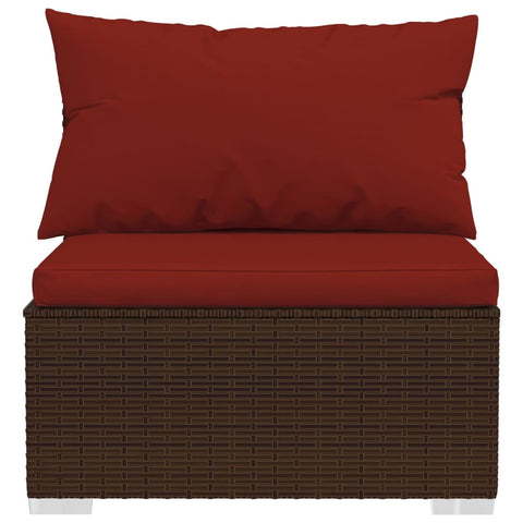 10-tlg. Garten-Lounge-Set mit Kissen Braun Poly Rattan - kalb-Living.de