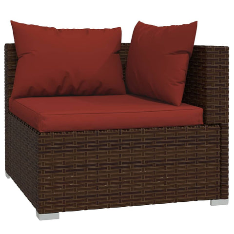 10-tlg. Garten-Lounge-Set mit Kissen Braun Poly Rattan - kalb-Living.de