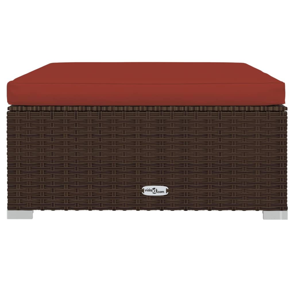 10-tlg. Garten-Lounge-Set mit Kissen Braun Poly Rattan - kalb-Living.de