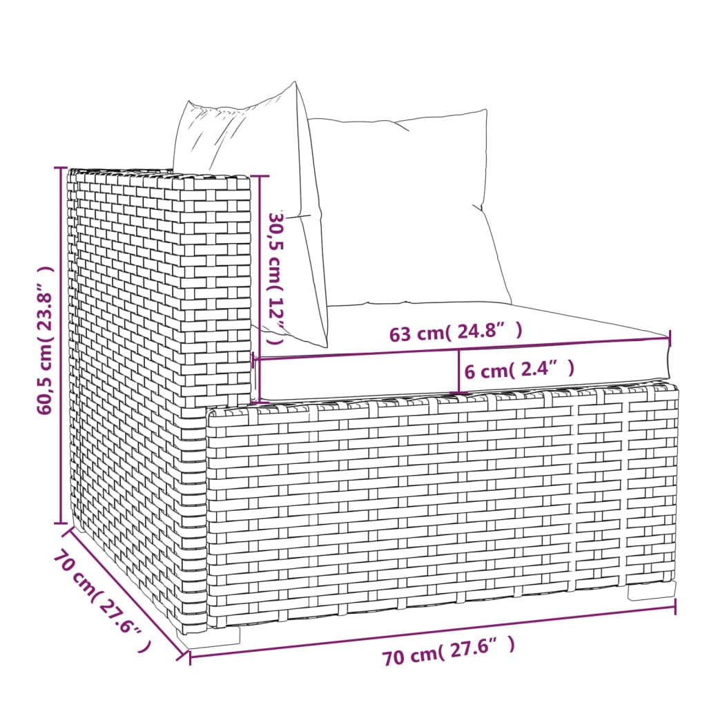 10-tlg. Garten-Lounge-Set mit Kissen Braun Poly Rattan - kalb-Living.de