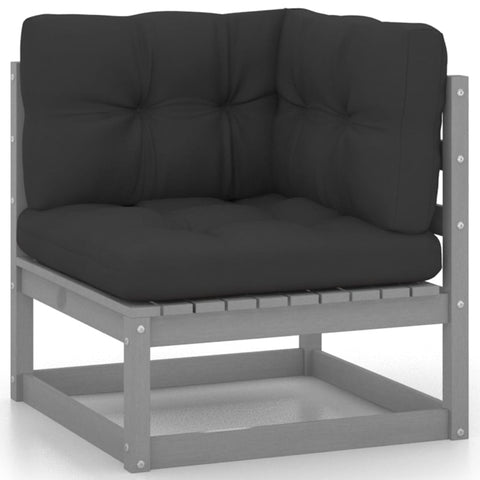 10-tlg. Garten-Lounge-Set mit Kissen Grau Massivholz Kiefer - kalb-Living.de