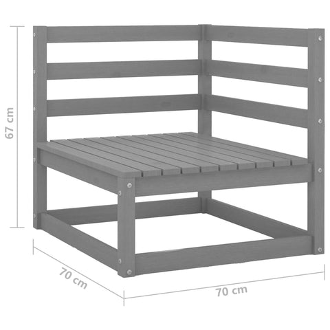 10-tlg. Garten-Lounge-Set mit Kissen Grau Massivholz Kiefer - kalb-Living.de