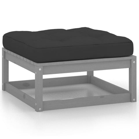 10-tlg. Garten-Lounge-Set mit Kissen Grau Massivholz Kiefer - kalb-Living.de