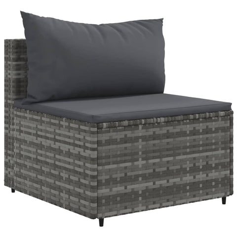 10-tlg. Garten-Lounge-Set mit Kissen Grau Poly Rattan - kalb-Living.de