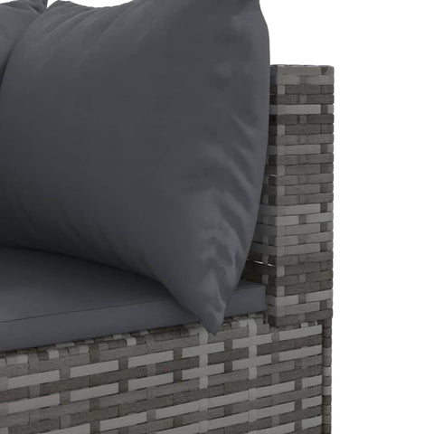 10-tlg. Garten-Lounge-Set mit Kissen Grau Poly Rattan - kalb-Living.de