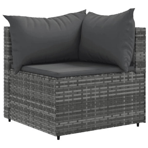 10-tlg. Garten-Lounge-Set mit Kissen Grau Poly Rattan - kalb-Living.de