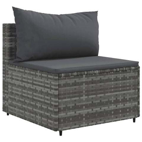10-tlg. Garten-Lounge-Set mit Kissen Grau Poly Rattan - kalb-Living.de