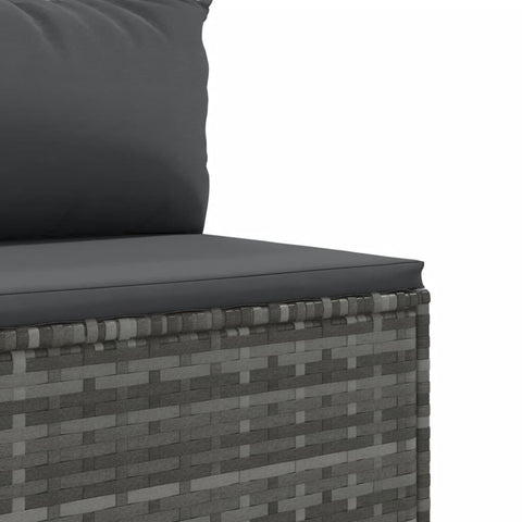 10-tlg. Garten-Lounge-Set mit Kissen Grau Poly Rattan - kalb-Living.de