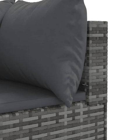10-tlg. Garten-Lounge-Set mit Kissen Grau Poly Rattan - kalb-Living.de