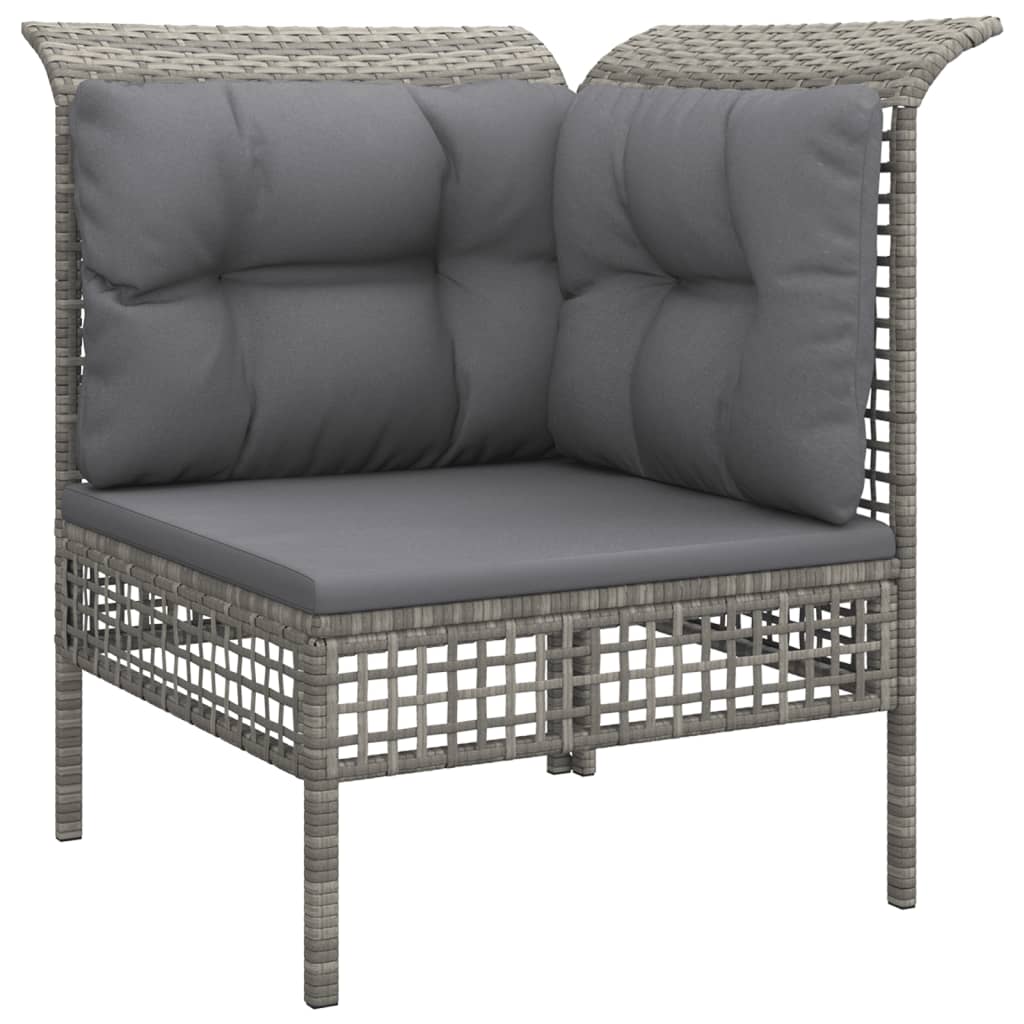 10-tlg. Garten-Lounge-Set mit Kissen Grau Poly Rattan - kalb-Living.de