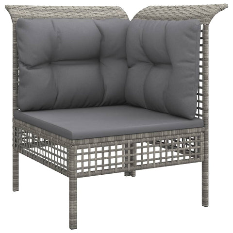10-tlg. Garten-Lounge-Set mit Kissen Grau Poly Rattan - kalb-Living.de