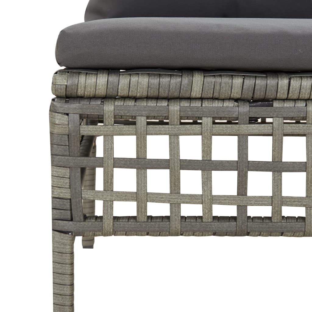 10-tlg. Garten-Lounge-Set mit Kissen Grau Poly Rattan - kalb-Living.de