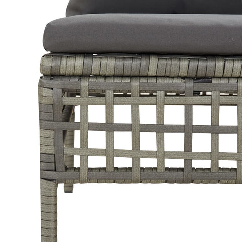 10-tlg. Garten-Lounge-Set mit Kissen Grau Poly Rattan - kalb-Living.de