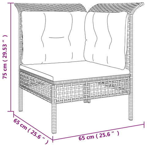10-tlg. Garten-Lounge-Set mit Kissen Grau Poly Rattan - kalb-Living.de